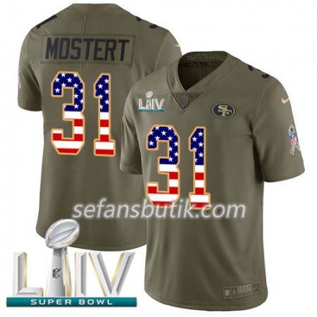 San Francisco 49ers Tröjor Raheem Mostert 31 Nike 2017 Salute To Service USA Flag 2020 Super Bowl LIV - Herr